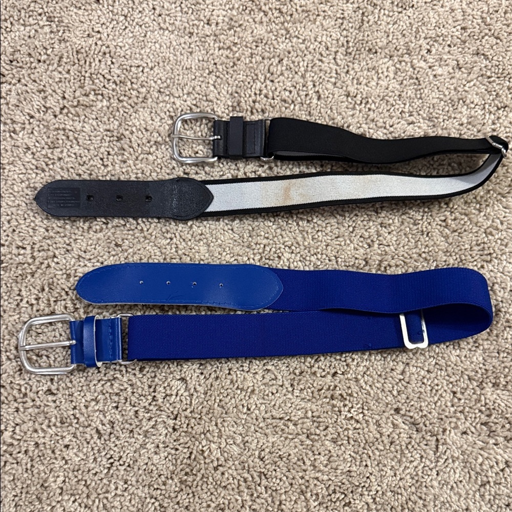 Stylish Black and Blue Kids' Baseball Belt Set